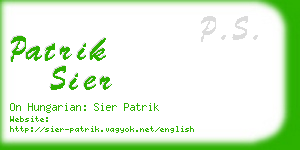 patrik sier business card